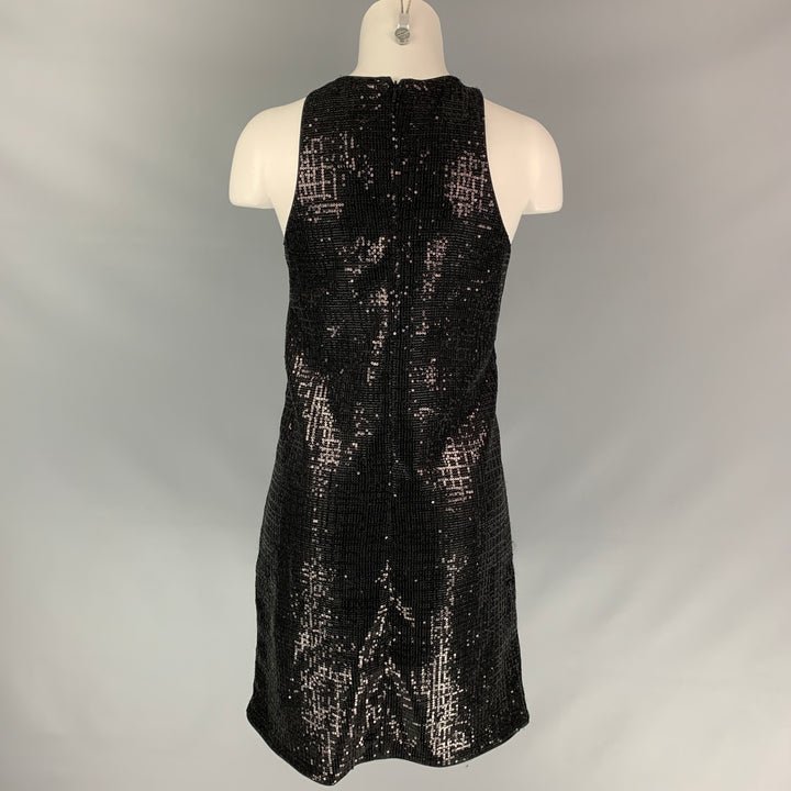EMPORIO ARMANI Size S Black Sequined Strapless Dress