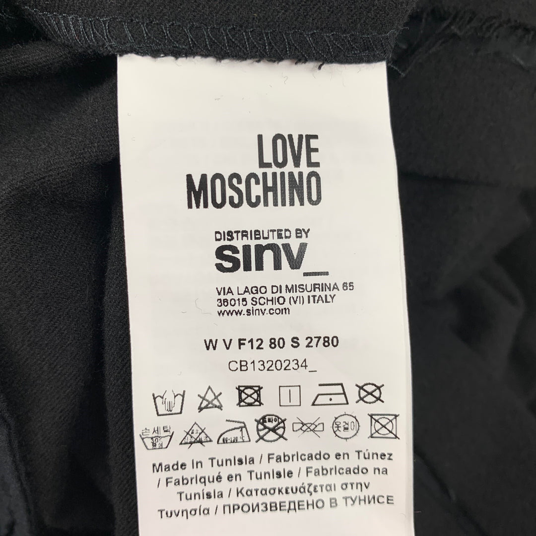 LOVE MOSCHINO Size 4 Black Polyester Blend Mixed Materials Shift Dress