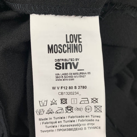 LOVE MOSCHINO Talla 4 Vestido recto de materiales mixtos de mezcla de poliéster negro