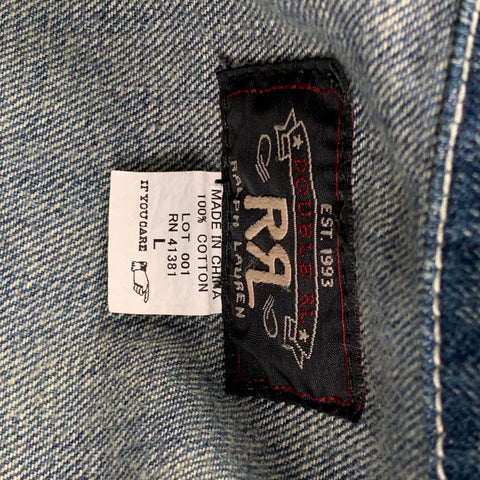 RRL by RALPH LAUREN Size L Blue Distressed Cotton Jacket
