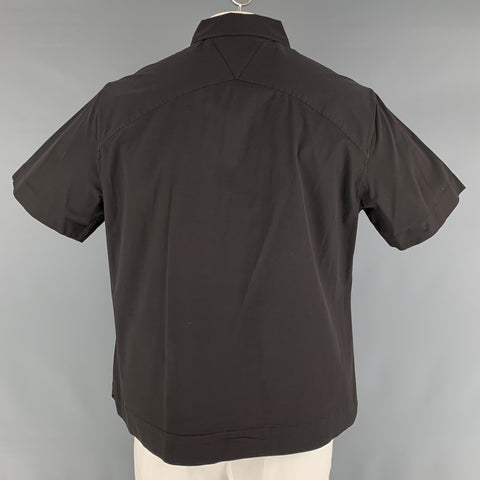 BOTTEGA VENETA Size L Brown Cotton  Elastane Short Sleeve Shirt