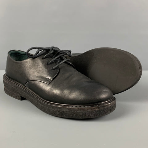 MARSELL Size 6 Black Leather Platform Lace Up Shoes