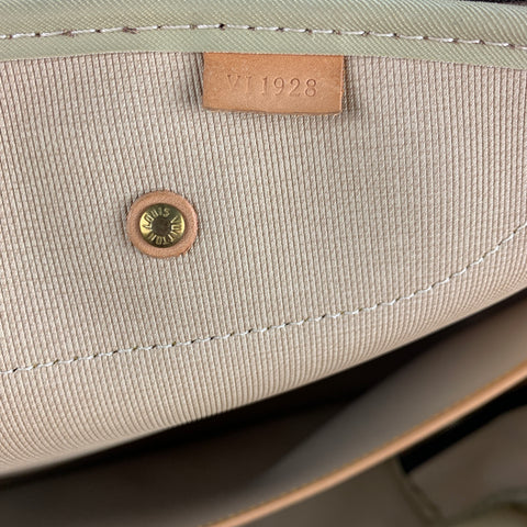 LOUIS VUITTON Alize 2 Poches Brown Leather Monogram Vachetta Trim Canvas Travel Bag