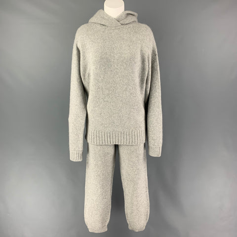RAEY Taille XXS Pantalon décontracté en cachemire gris chiné avec ceinture élastique