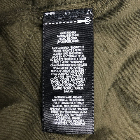 RRL by RALPH LAUREN Size M Olive Quilted Cotton Zip Up Vest (Indoor)