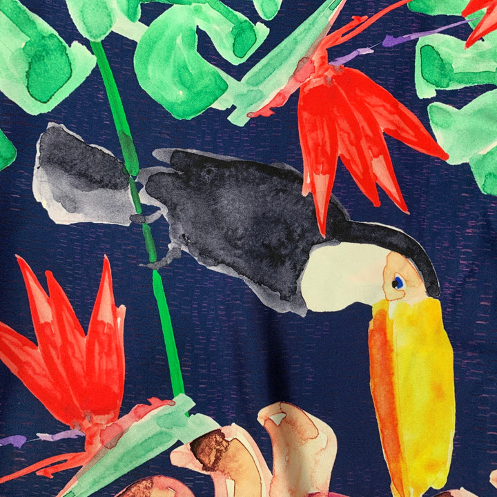 CAROLINA HERRERA Multi-Color Floral Twill Scarf