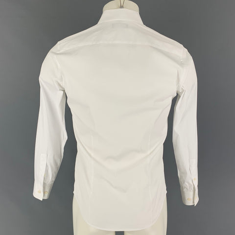 THEORY Size XS White Cotton Blend Button Down Long Sleeve Shirt