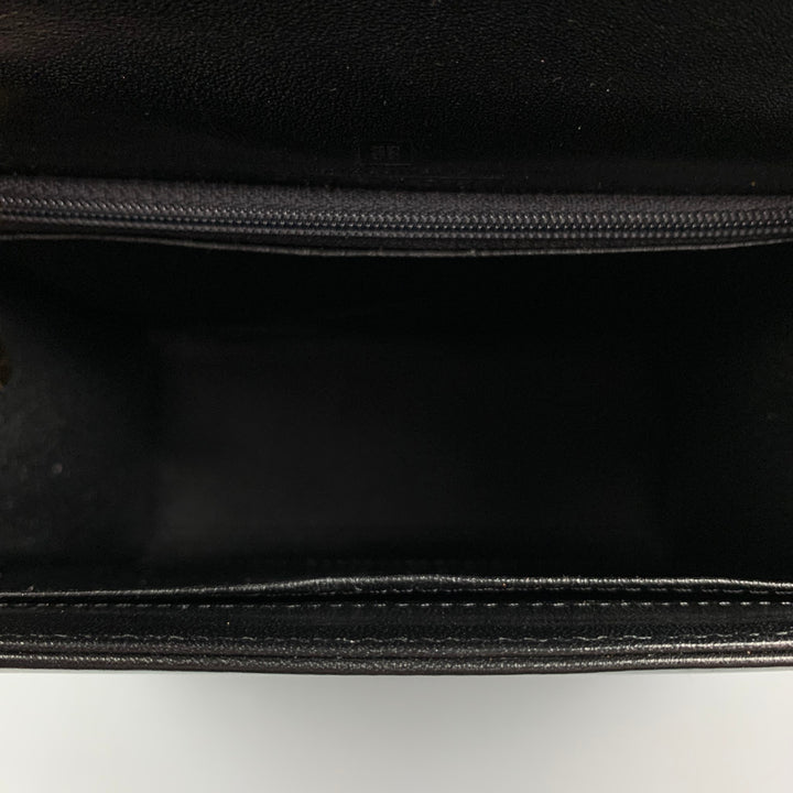 GIVENCHY Black Leather Top Handle Square Handbag