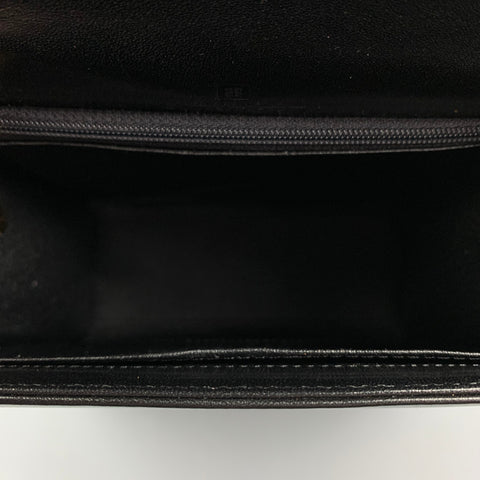 GIVENCHY Black Leather Top Handle Square Handbag