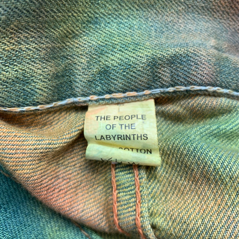 THE PEOPLE OF THE LABYRINTHS Vaqueros con bragueta de botones en denim teñido multicolor Talla M