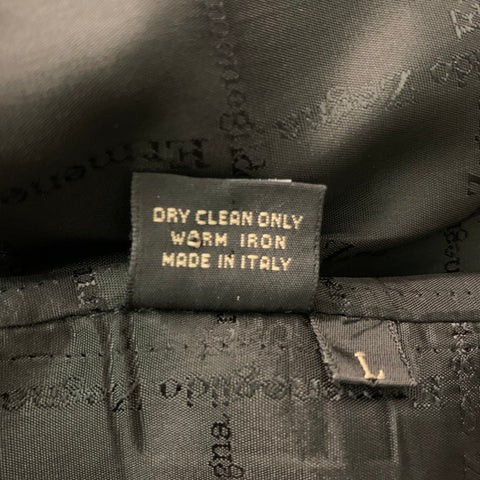 ERMENEGILDO ZEGNA Size L Jacquard Silk Buttoned Black Vest