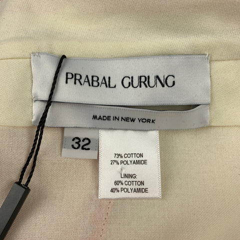 PRABAL GURUNG Size 32 Orange & Fuchsia Abstract Cotton / Polyamide Zip Fly Shorts