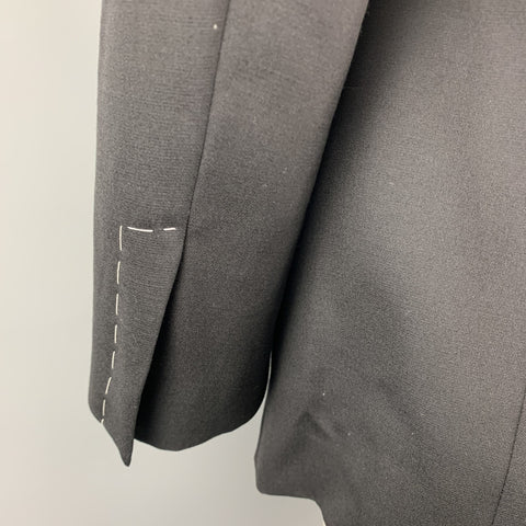 RALPH LAUREN Purple Label Size 42 Long Black Wool Tuxedo Sport Coat