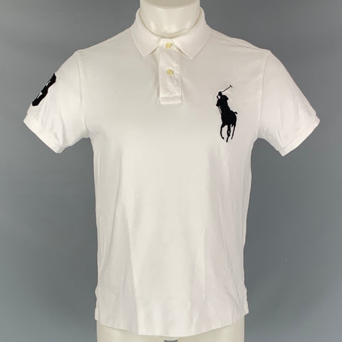 POLO by RALPH LAUREN Size M White Embroidery Cotton Polo