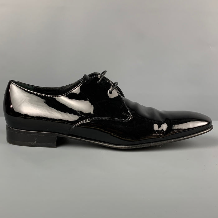 SALVATORE FERRAGAMO Size 11 Black Leather Lace Up Shoes