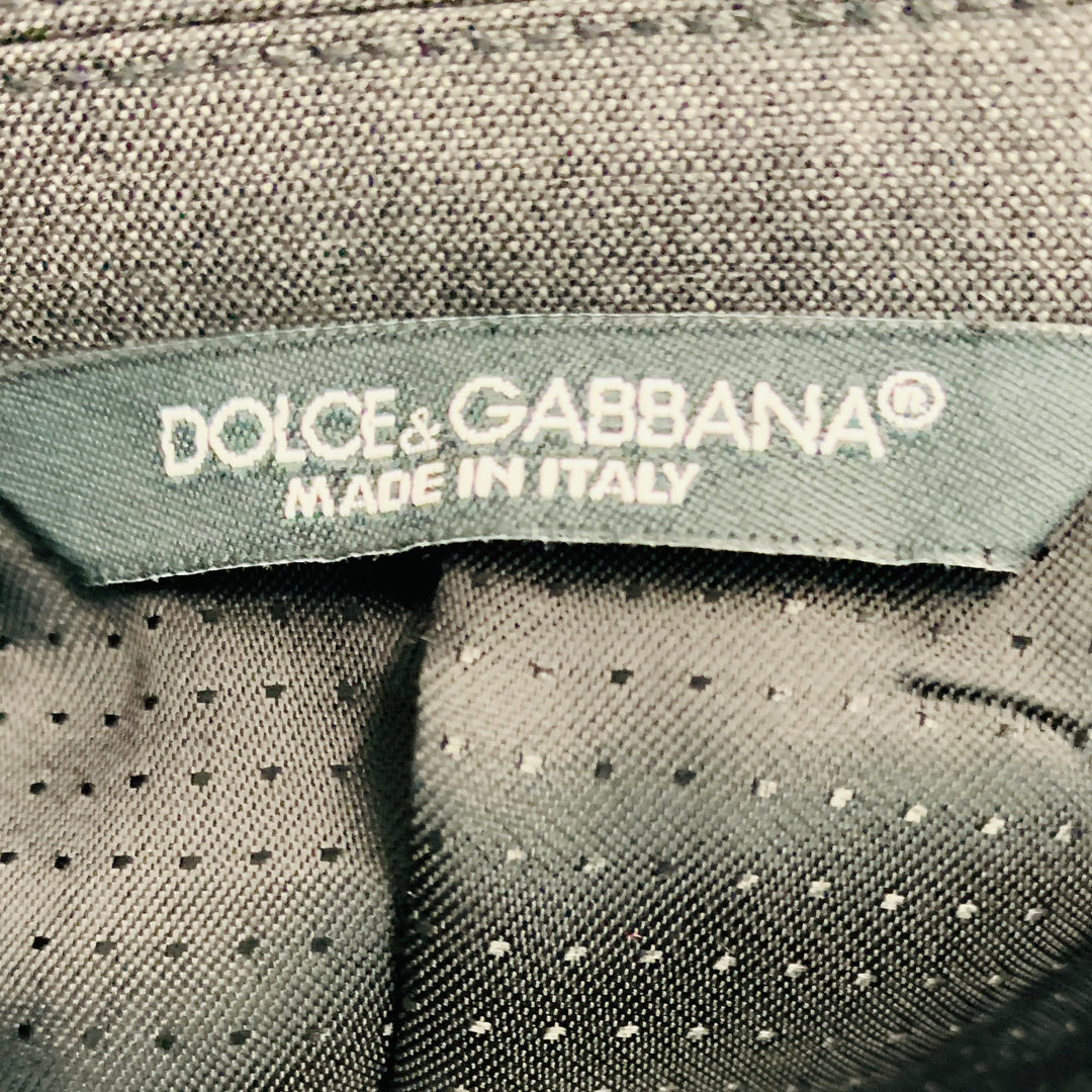DOLCE &amp; GABBANA Talla 42 Abrigo deportivo de mezcla de lana gris negro