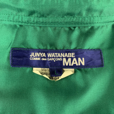 JUNYA WATANABE MAN Size L Emerald Green Embroidered Short Sleeve Shirt