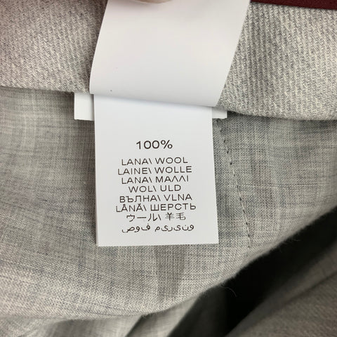 BRUNELLO CUCINELLI Talla 34 Pantalón de vestir con parte delantera plana de lana de pata de gallo gris y negro