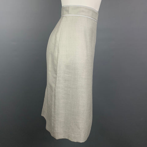 BROOKS BROTHERS Taille 6 Jupe crayon en mélange de laine gris clair