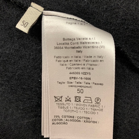BOTTEGA VENETA Size M Black Cotton Wool Zip Up Sweatshirt