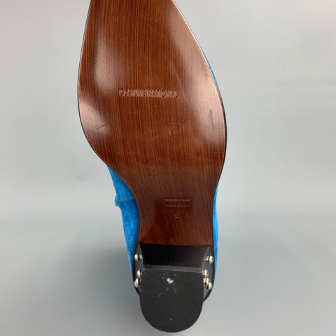 CoSTUME NATIONAL Size 10 Royal Blue Studded Side Zipper Boots