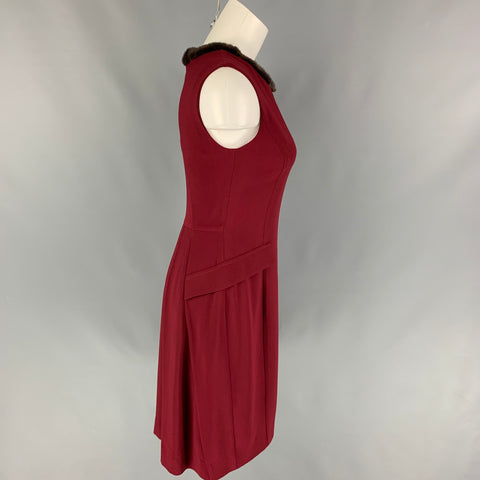 TWIN-SET by Simona Barbieri Size 2 Burgundy Polyester Sleeveless Dress