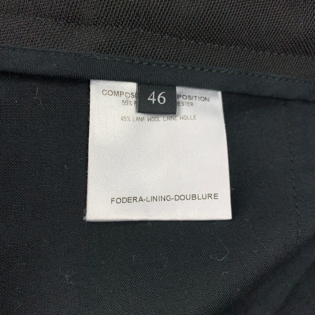 GUCCI Taille 30 Pantalon habillé en polyester / laine noir à braguette boutonnée