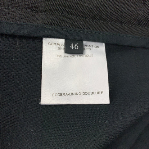GUCCI Talla 30 Pantalón de vestir negro con bragueta de botones de poliéster / lana