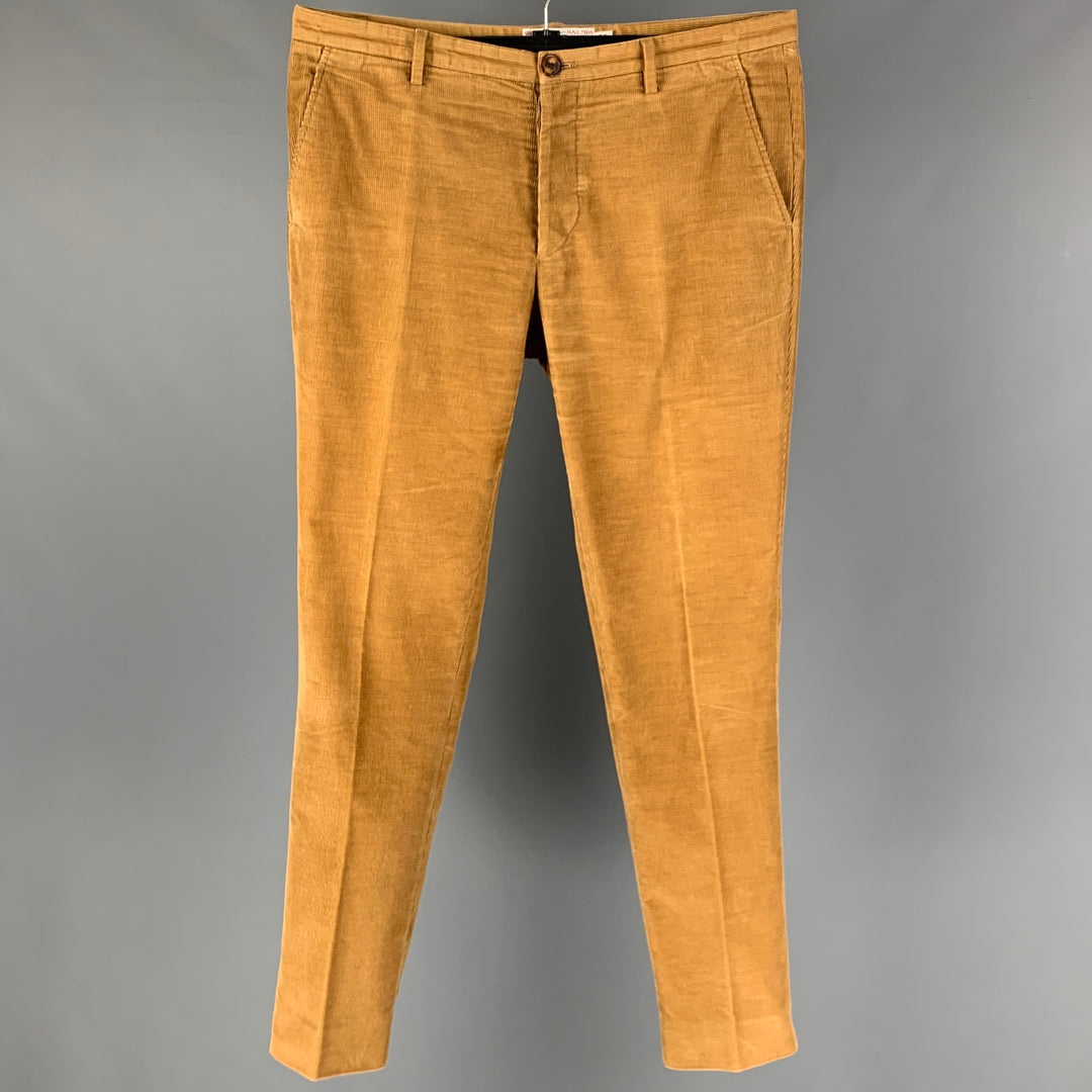 SHIPLEY and HALMOS Size 34 Mustard Corduroy Cotton Button Fly Casual Pants