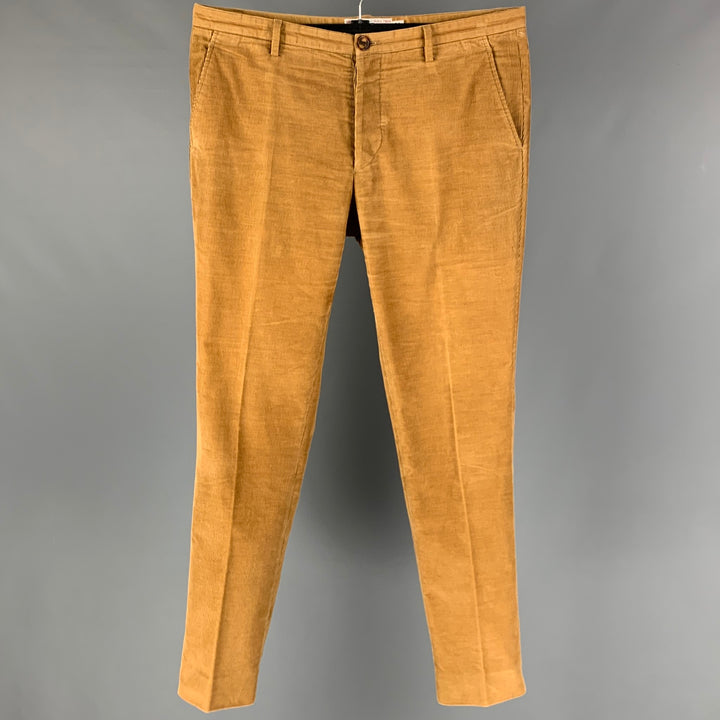 SHIPLEY and HALMOS Size 34 Mustard Corduroy Cotton Button Fly Casual Pants