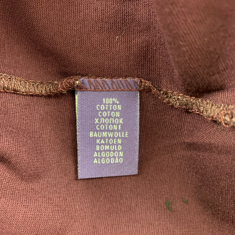 RALPH LAUREN Purple Label Size L Burgundy Cotton Crew-Neck T-shirt
