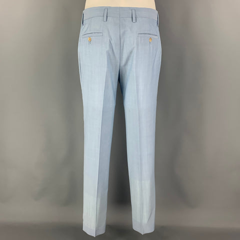 MARC JACOBS Size 38 Blue Light Blue Wool Notch Lapel Suit