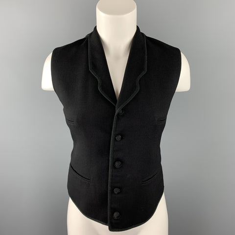 RALPH LAUREN COLLECTION Size 8 Black Twill Wool Blend Vest