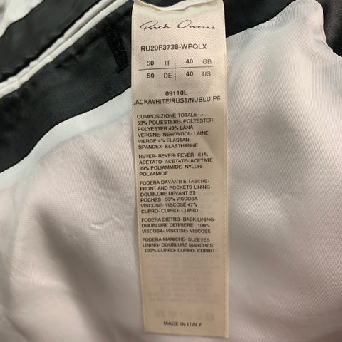 RICK OWENS Size 40 Black Polyester Blend Single Button Jacket