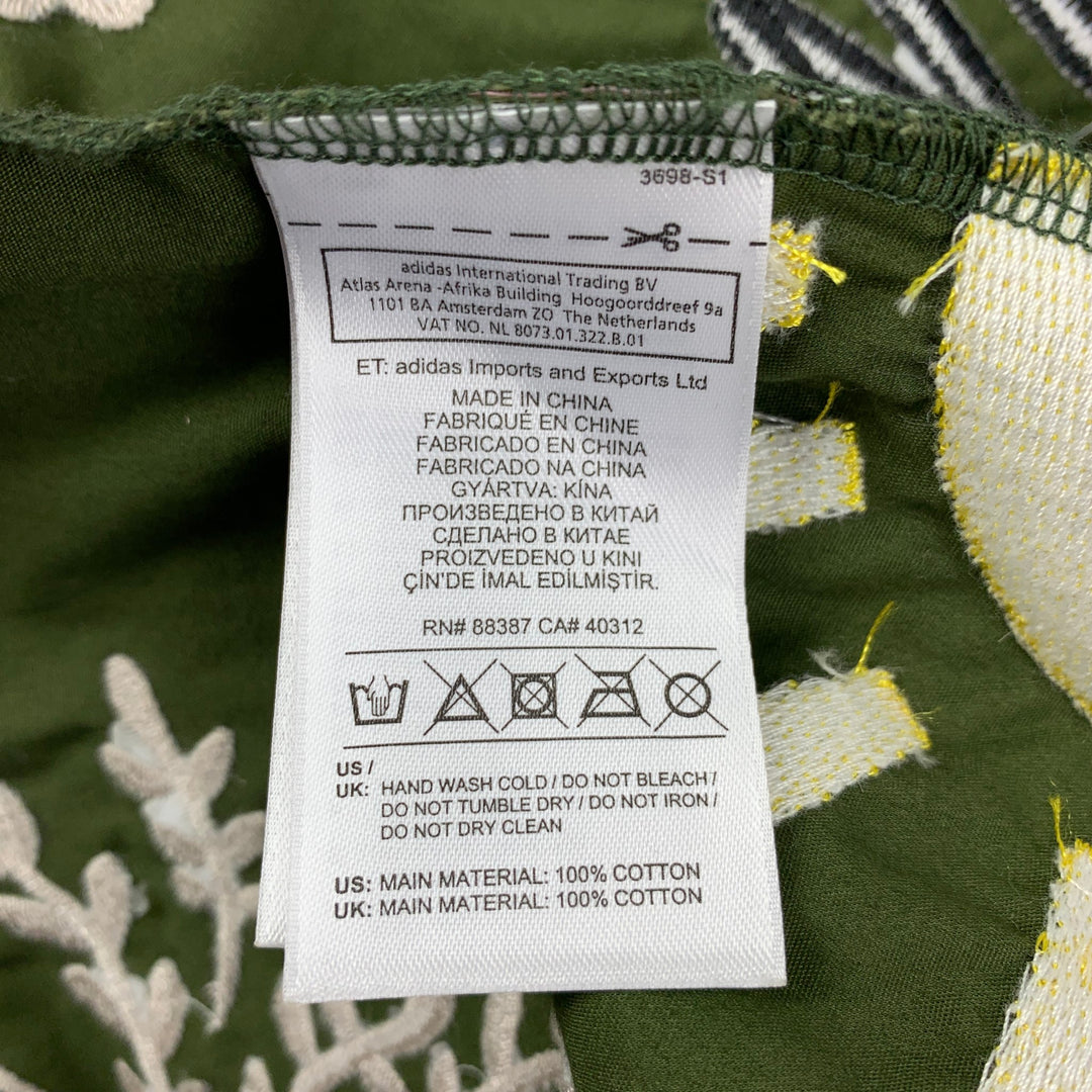 ADIDAS x PHARRELL WILLIAMS Size S Multi-Color Embroidery Cotton Button Up Short Sleeve Shirt