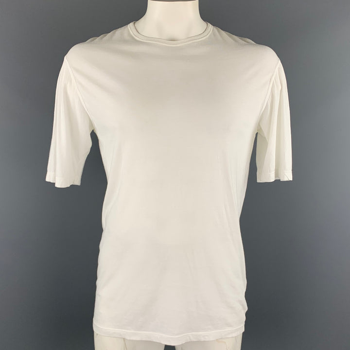 DSQUARED2 Size M White Cotton Crew-Neck T-shirt