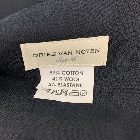 DRIES VAN NOTEN Size 4 Navy Cotton Blend Wide Leg Sailor Dress Pants