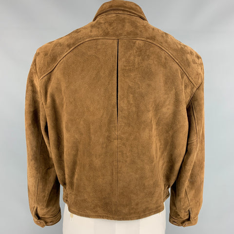 RRL by RALPH LAUREN Size L Brown Suede Zip Up Jacket