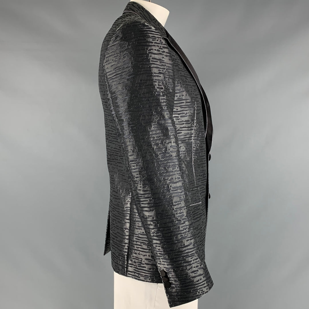 VIKTOR & ROLF Size 42 Black Metallic Jacquard Polyester Blend Sport Coat