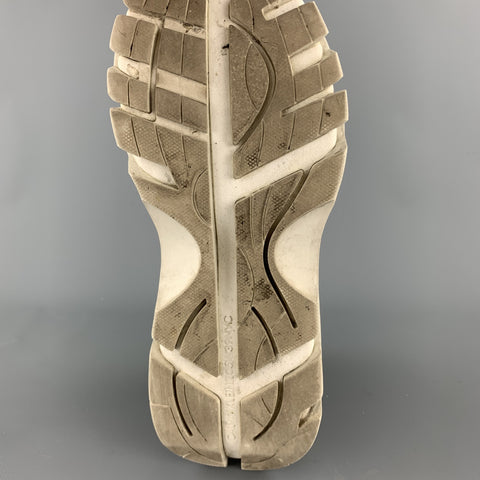 CALVIN KLEIN 205W39NYC Taille 9,5 Baskets Carlos 10 en matériaux mélangés gris et jaune