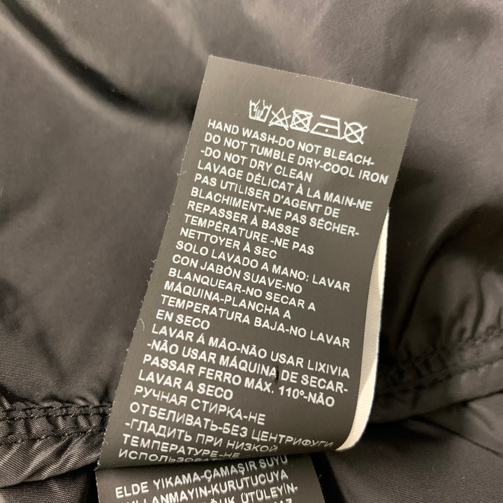 NICK WOOSTER Size M Black White Checkered Nylon Hooded Jacket