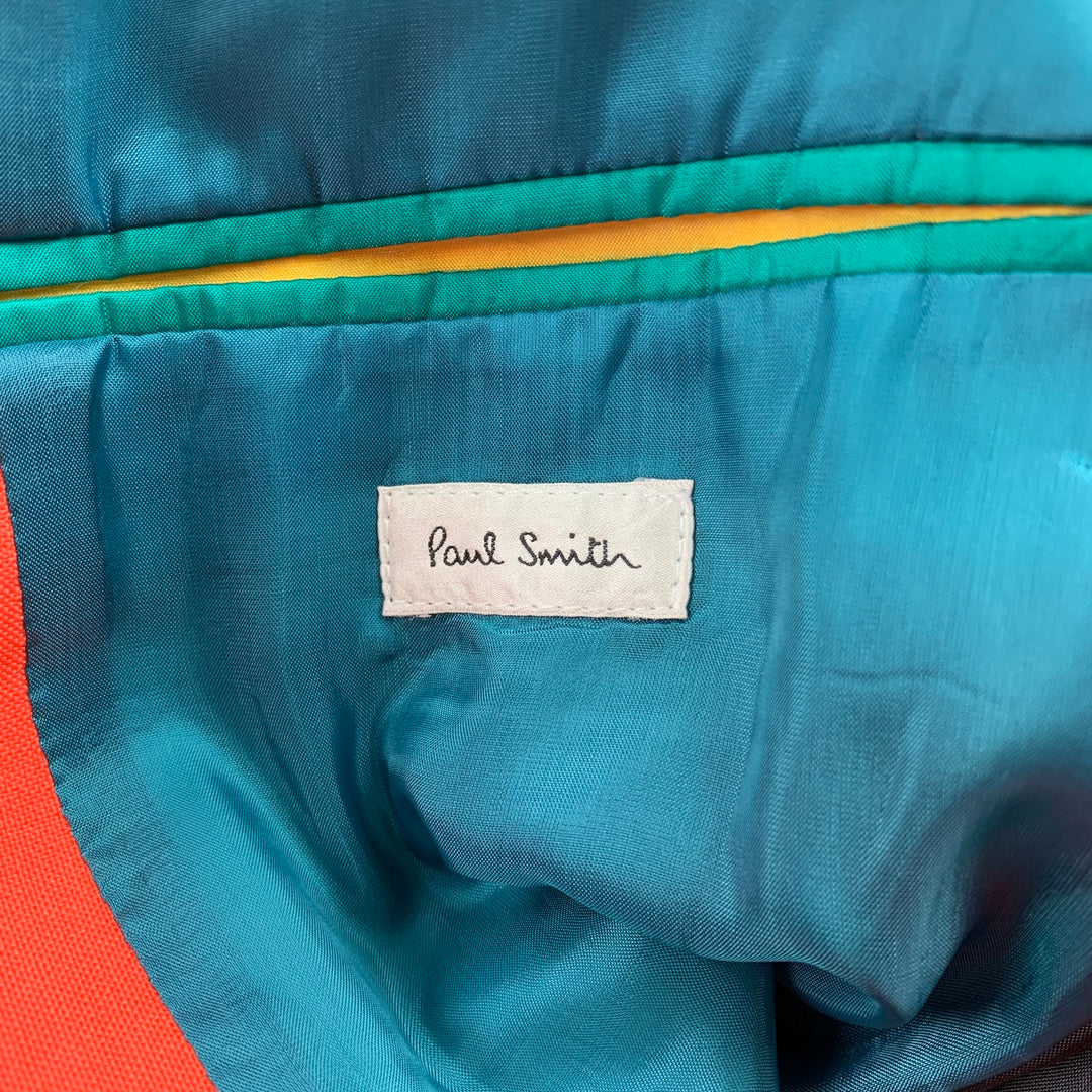 PAUL SMITH Talla 42 Abrigo deportivo con solapa de muesca de lana naranja