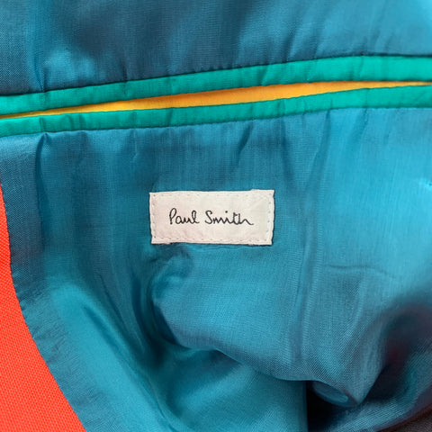 PAUL SMITH Size 42 Orange Wool Notch Lapel Sport Coat