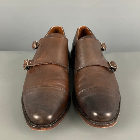 ALLEN EDMONDS Taille 10 Chaussures à lacets en cuir marron à double sangle