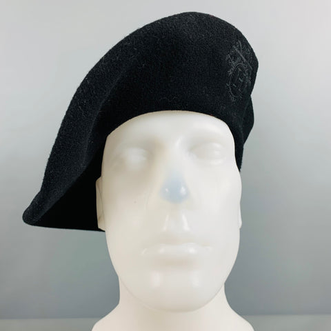 HERMES Black Embroidered Wool Hats