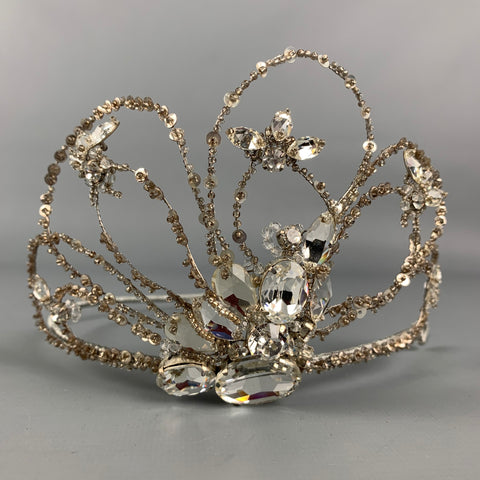 JENNY PACKHAM Silver Sequined Rhinestones Tiara