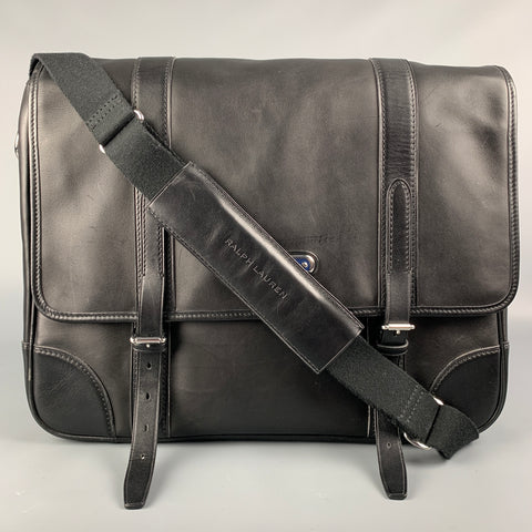 RALPH LAUREN Purple Label Black Leather Briefcase