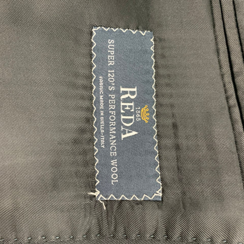 SAKS FIFTH AVENUE by Samuelsohn Size 44 Regular Black Wool Notch Lapel Suit
