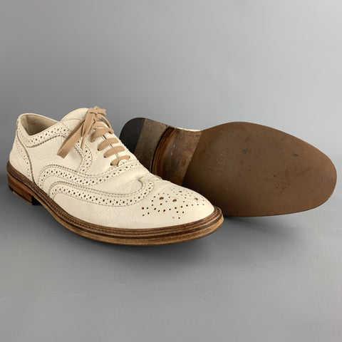 TO BOOT NY Zapatos con cordones y punta de ala de cuero perforado blanco Talla 12