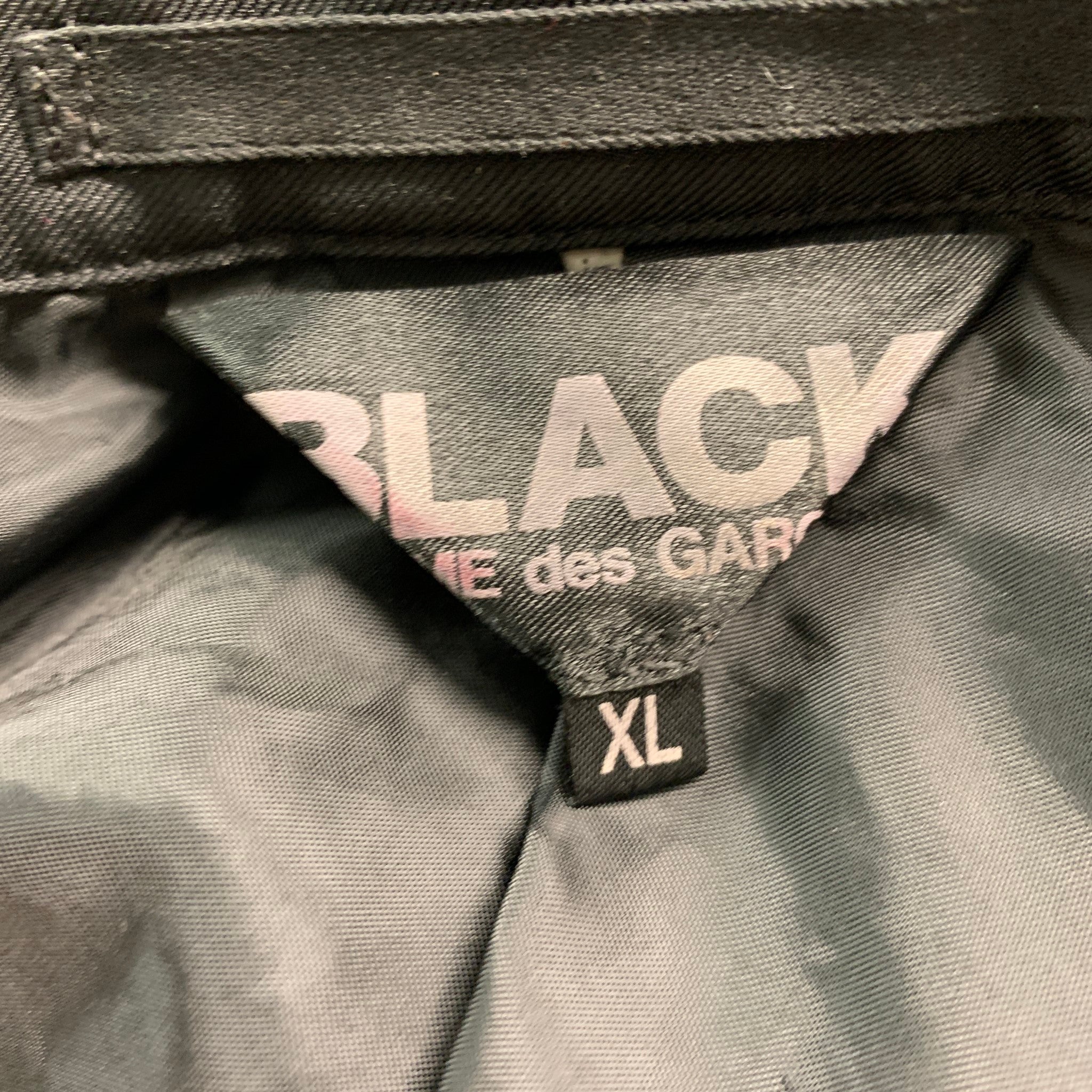 COMME des GARCONS Size XL Black Contrast Stitch Polyester Jacket